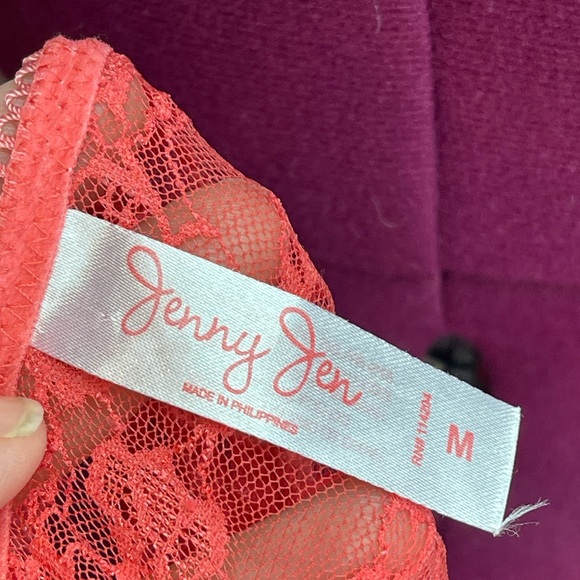 Jenny Jen lace slip nightgown pink coral color size medium - Picture 3 of 4